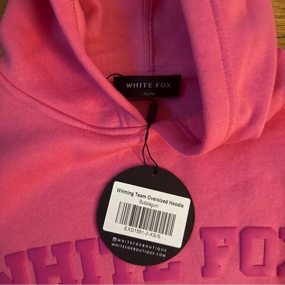 White Fox Boutique Vibrant Pink Hoodie - Picture 4 of 7